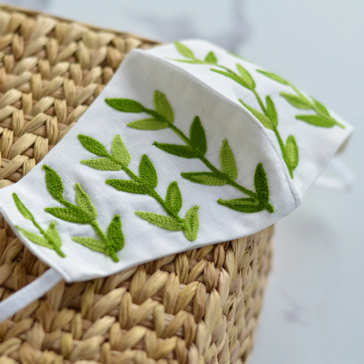 Cloth Green Leaf Mask - Image 4