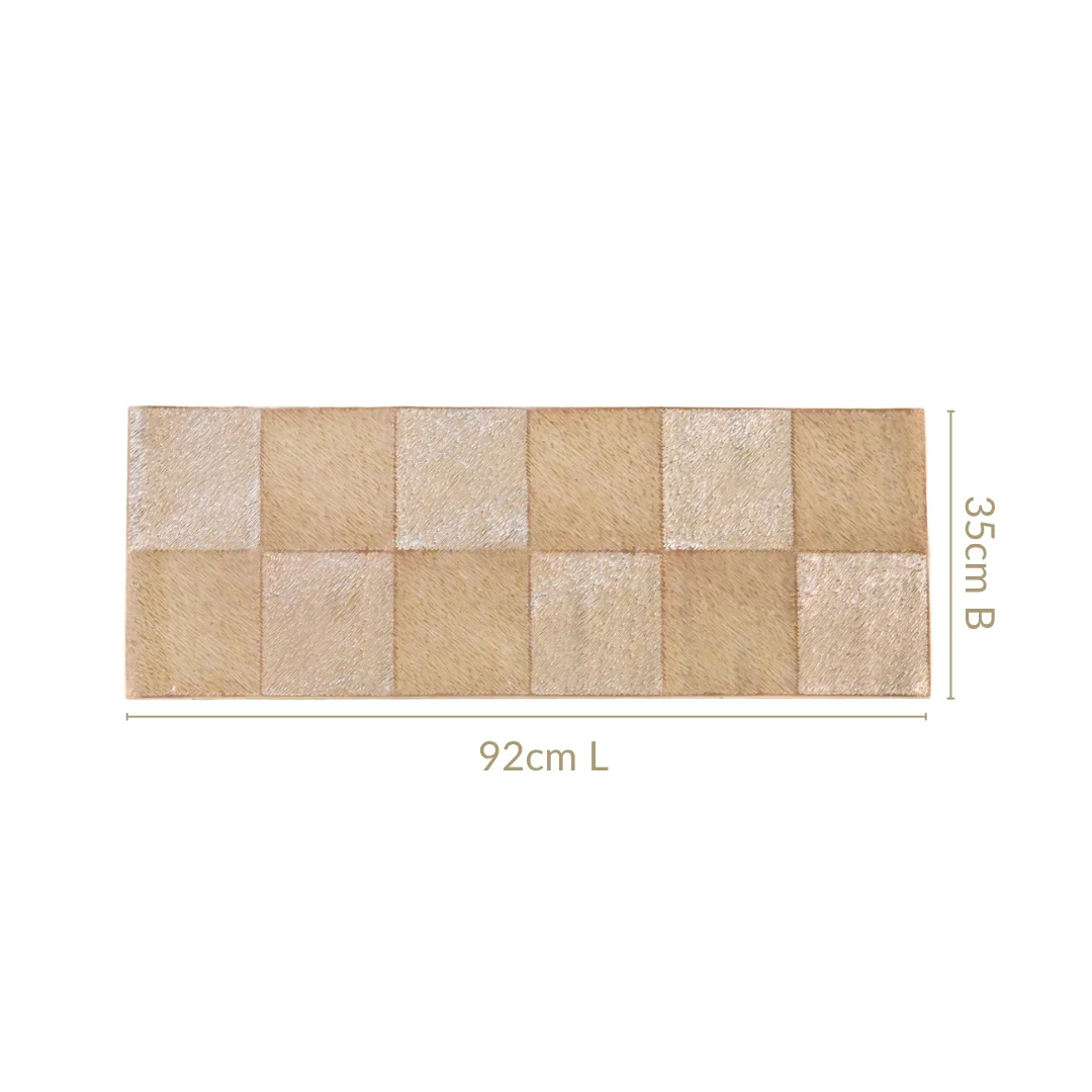 Grid Dining Table Runner Gold 92x35cm - Image 3