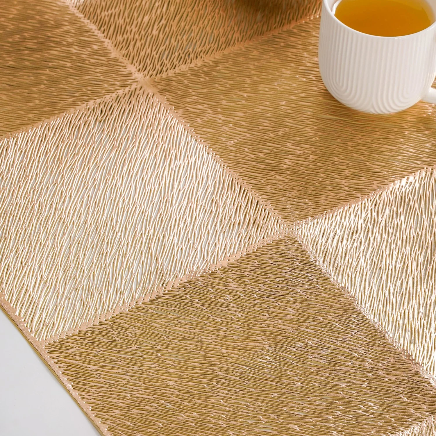 Grid Dining Table Runner Gold 92x35cm - Image 6
