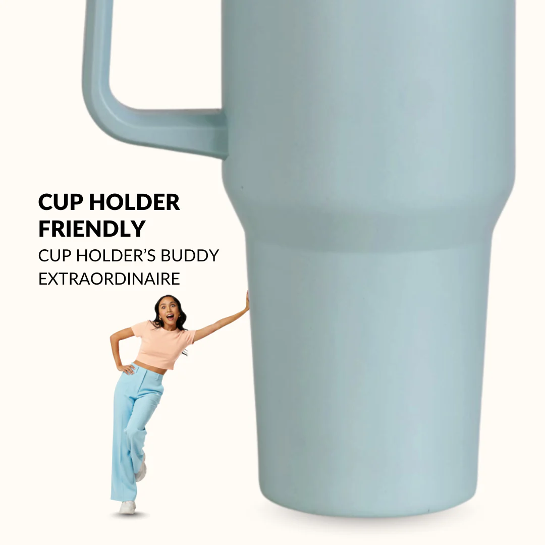 GripSip 40 Insulated Tumbler Bottle With Side Handle Arctic Blue 1200ml - Image 5