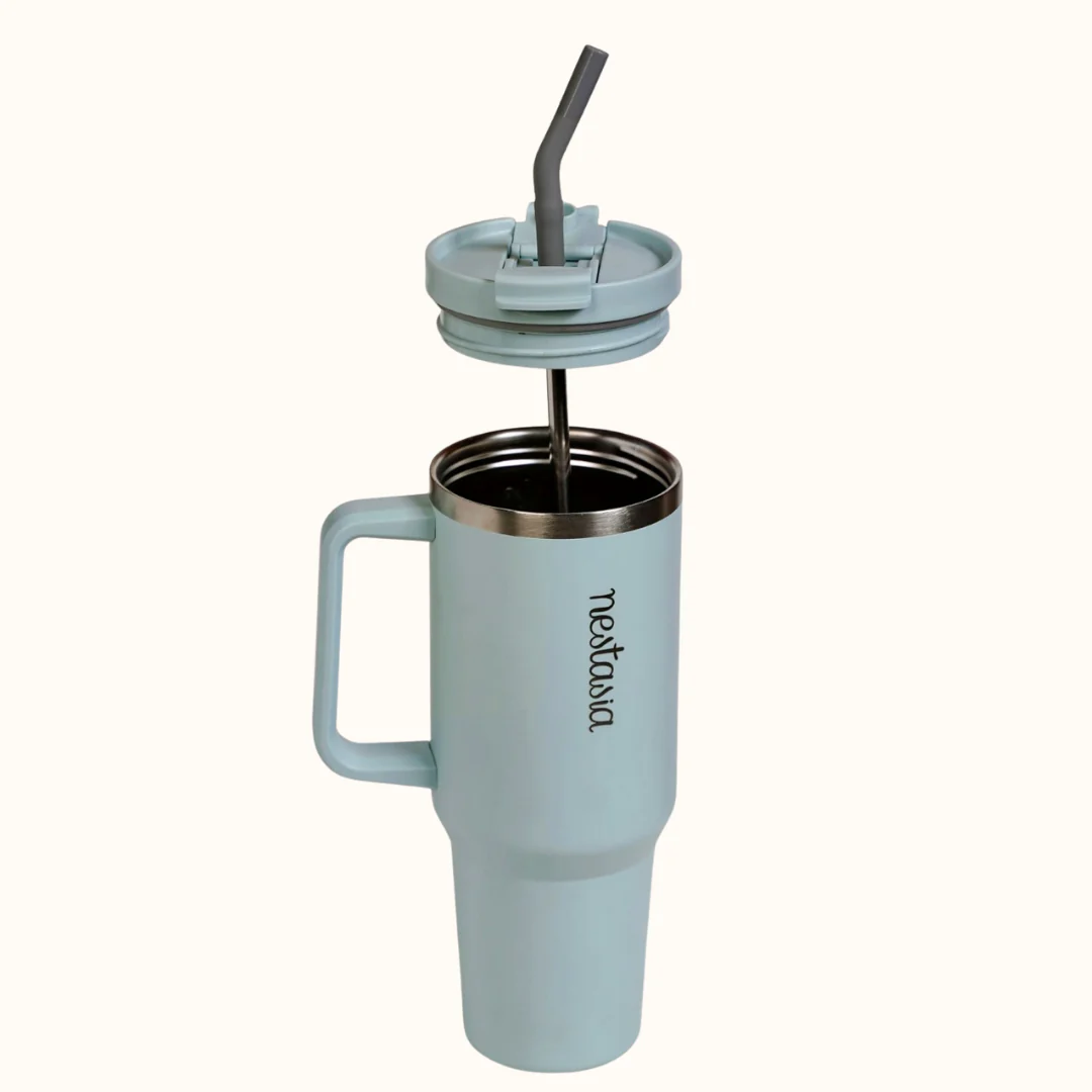 GripSip 40 Insulated Tumbler Bottle With Side Handle Arctic Blue 1200ml - Image 9