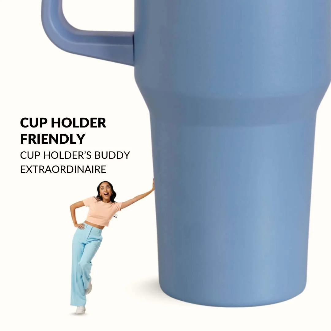 GripSip 40 Insulated Tumbler With Side Handle Blue Frost 1200ml - Image 5