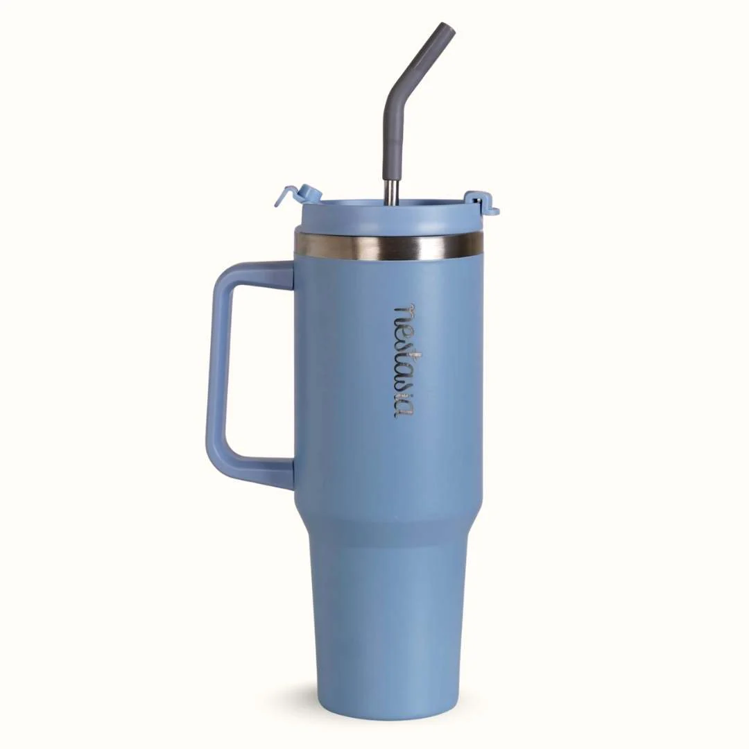 GripSip 40 Insulated Tumbler With Side Handle Blue Frost 1200ml - Image 9