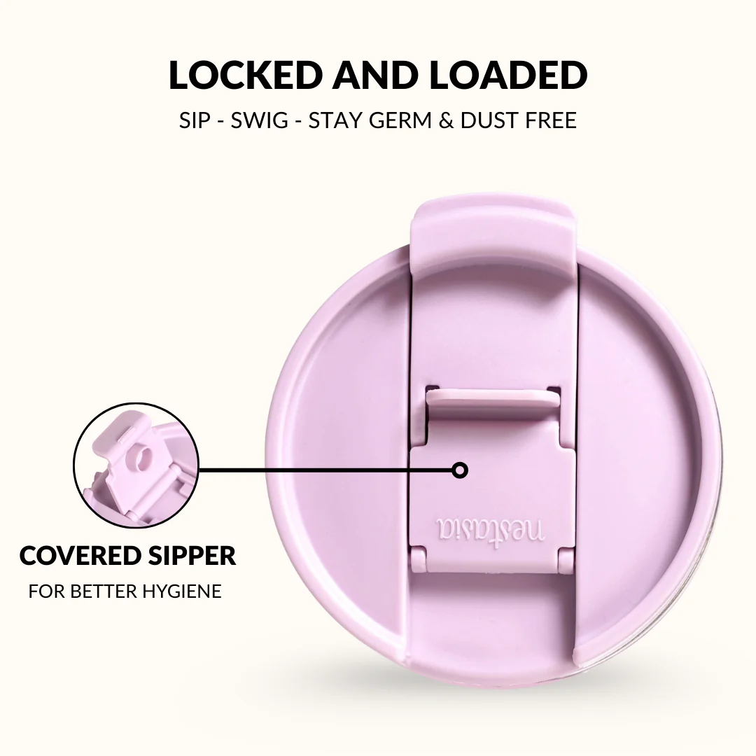 GripSip 40 Insulated Tumbler Bottle With Side Handle Lilac Haze 1200ml - Image 8