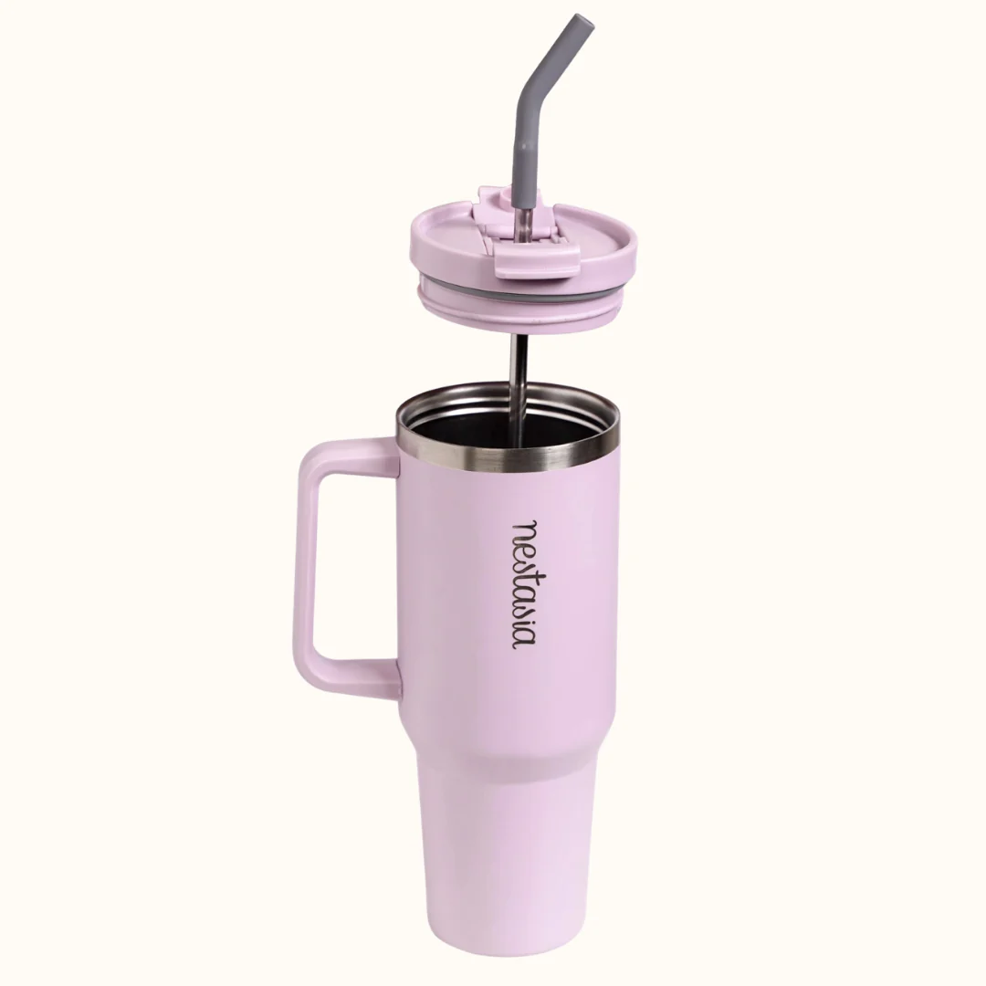 GripSip 40 Insulated Tumbler Bottle With Side Handle Lilac Haze 1200ml - Image 9