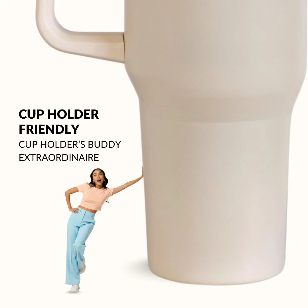 GripSip 40 Insulated Tumbler With Side Handle Pearl White 1200ml - Image 5