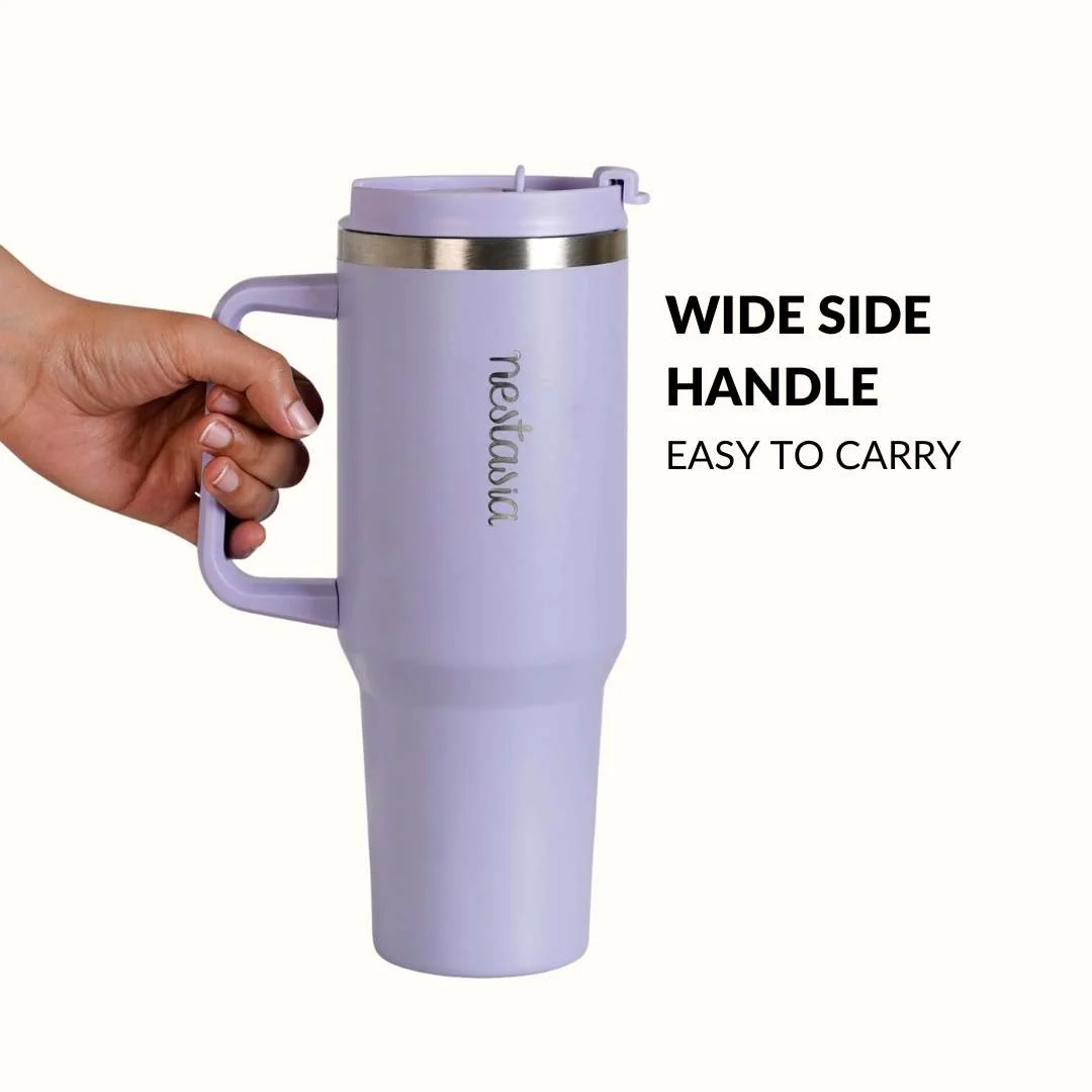 GripSip 40 Insulated Tumbler With Side Handle Periwinkle 1200ml - Image 3