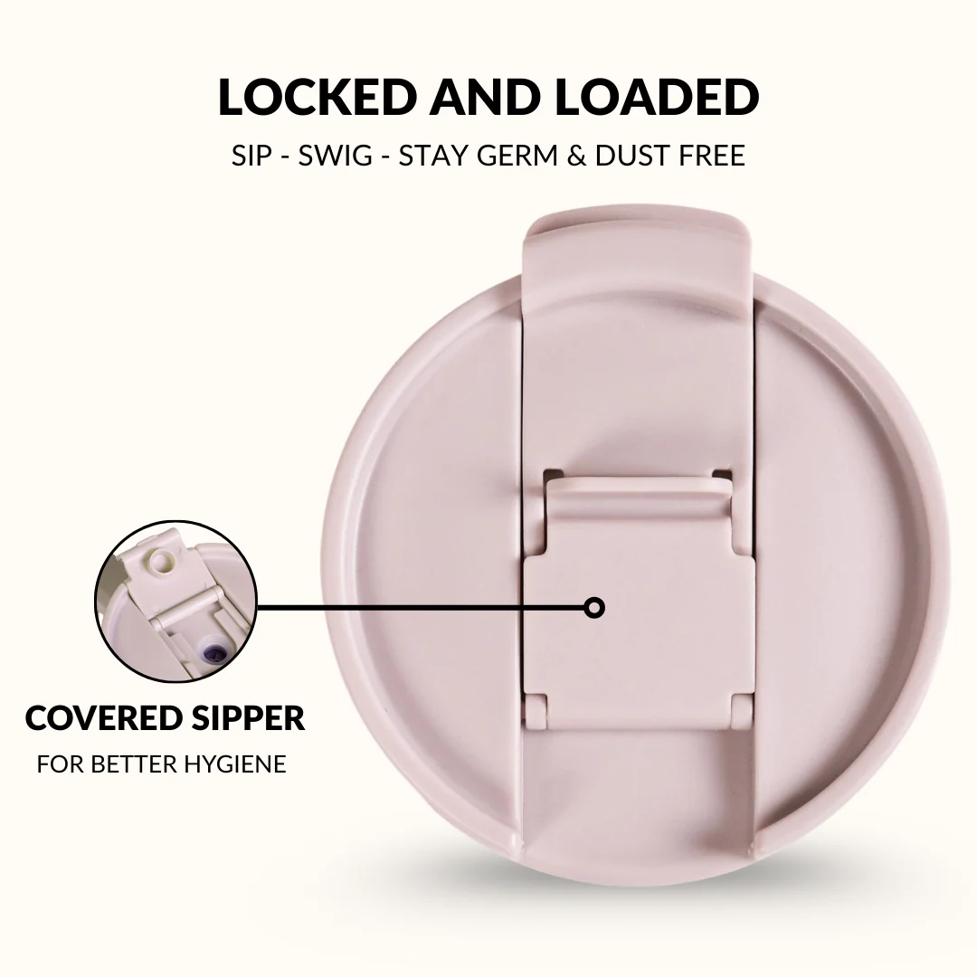 GripSip 40 Insulated Tumbler Bottle With Side Handle Rosy Taupe 1200ml - Image 8