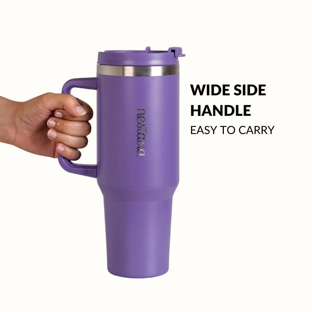 GripSip 40 Insulated Tumbler With Side Handle Viva Violet 1200ml - Image 3