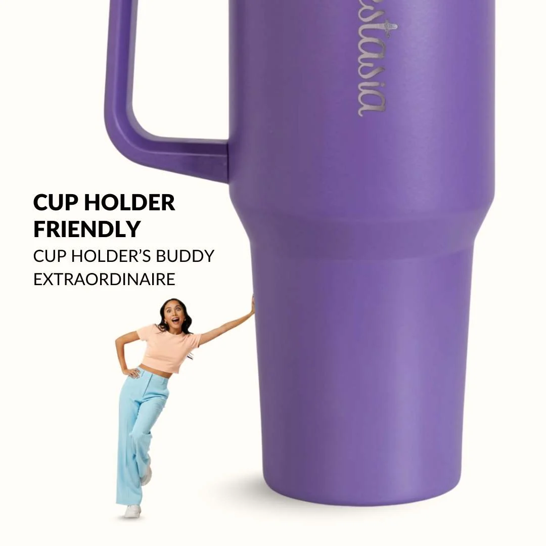 GripSip 40 Insulated Tumbler With Side Handle Viva Violet 1200ml - Image 5