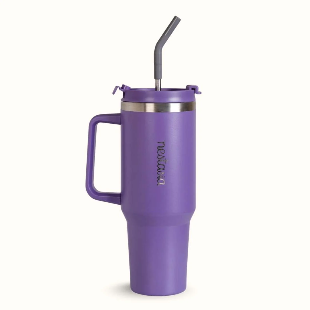GripSip 40 Insulated Tumbler With Side Handle Viva Violet 1200ml - Image 9