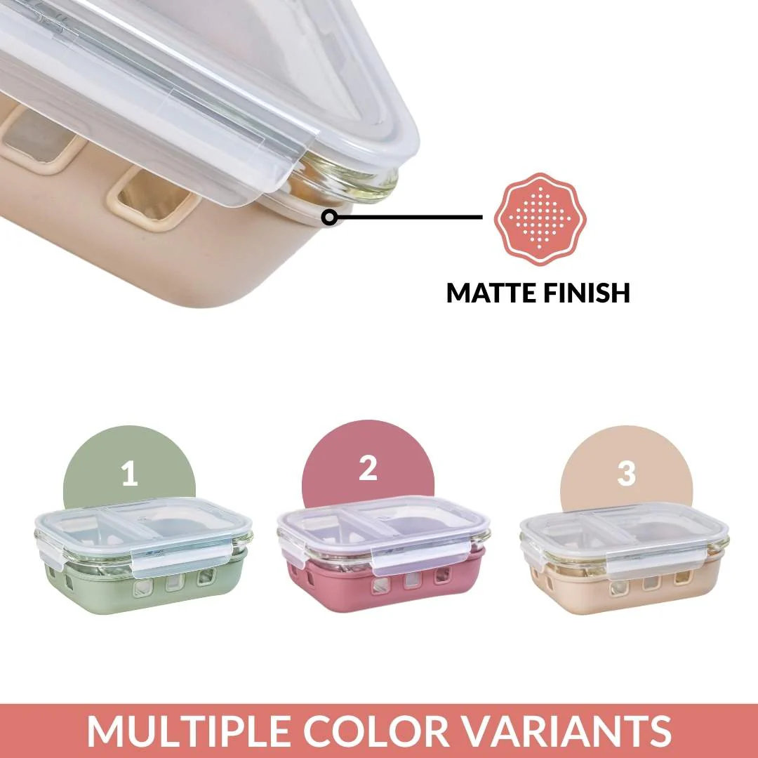 Gripso Dual Compartment Food Container 600ml Beige - Image 10