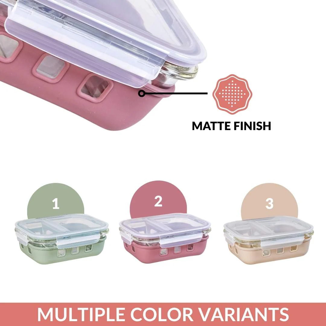 Gripso Dual Compartment Food Container 600ml Mauve - Image 10