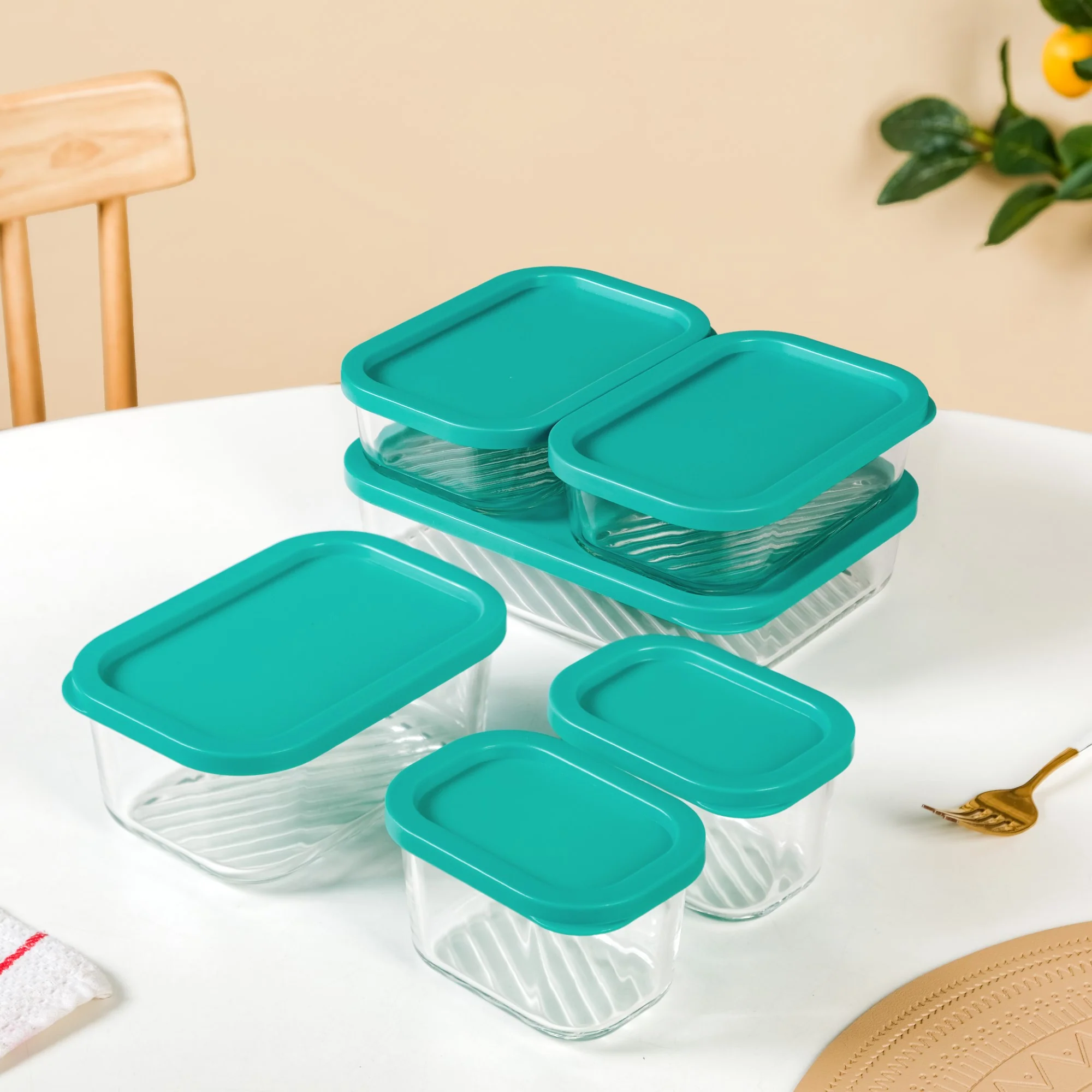 Groovo Airtight Containers For Food Storage Set Of 6 S 310ml M 520ml L 750ml XL 1200ml - Image 6