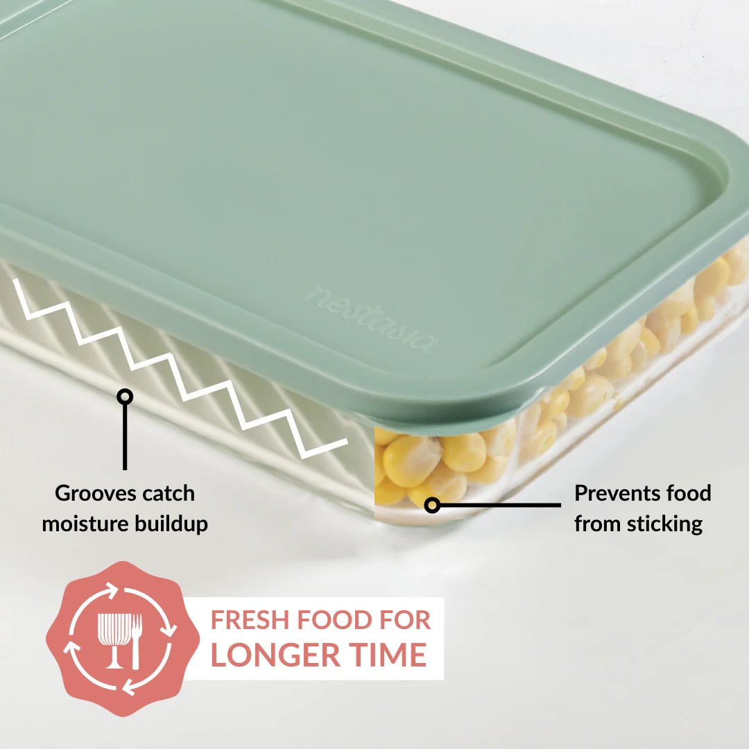 Groovo Borosilicate Premium Food Container With Lid Set Of 7 310ml 520ml 1200ml Green - Image 6