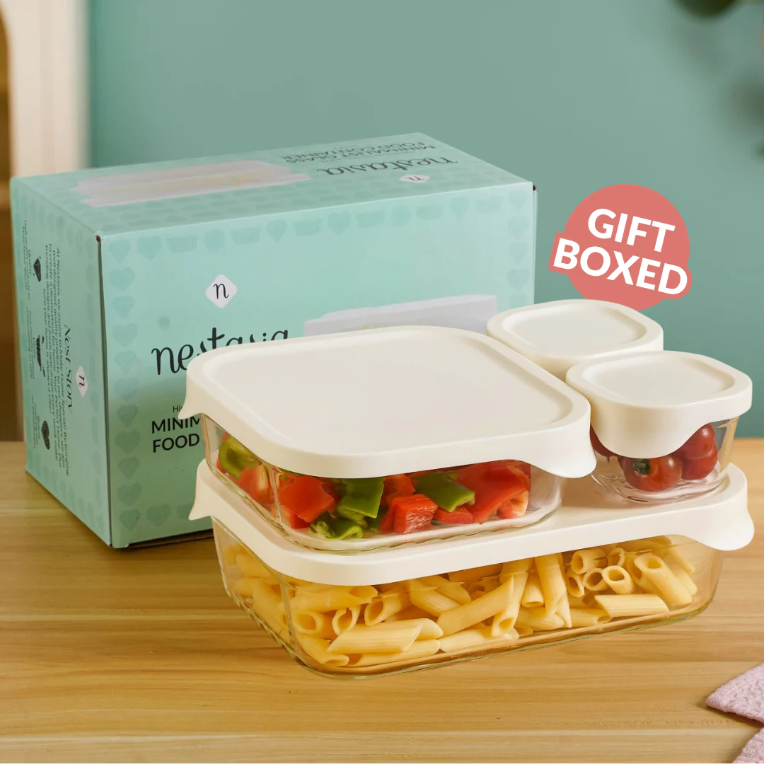 Groovo Lite Glass Food Container Set Of 4 220ml 1320ml 2500ml - Image 11