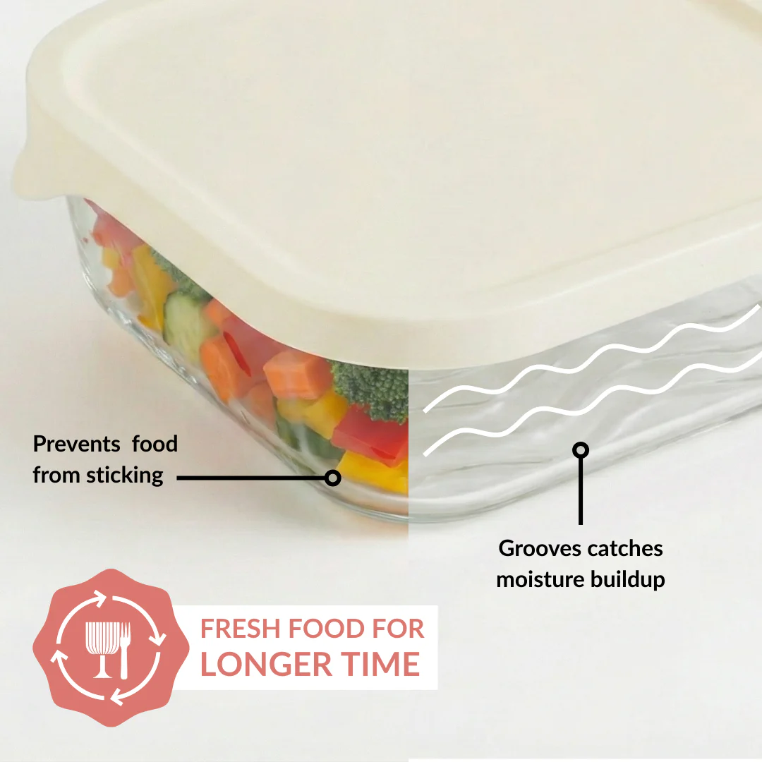 Groovo Lite Glass Food Container Set Of 5 220ml 1320ml - Image 6