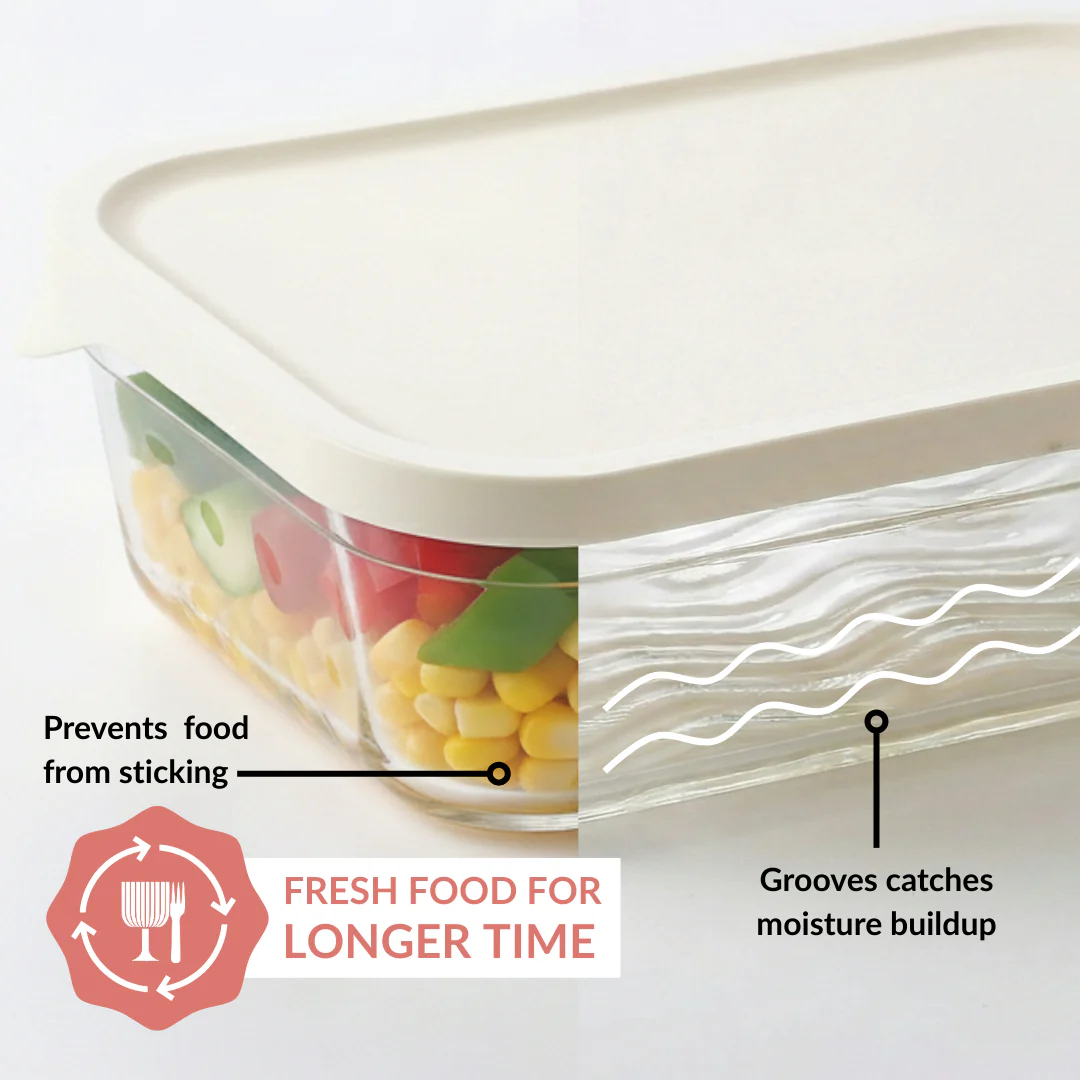 Groovo Lite Glass Food Container Set Of 6 370ml 930ml 1120ml 2500ml - Image 6