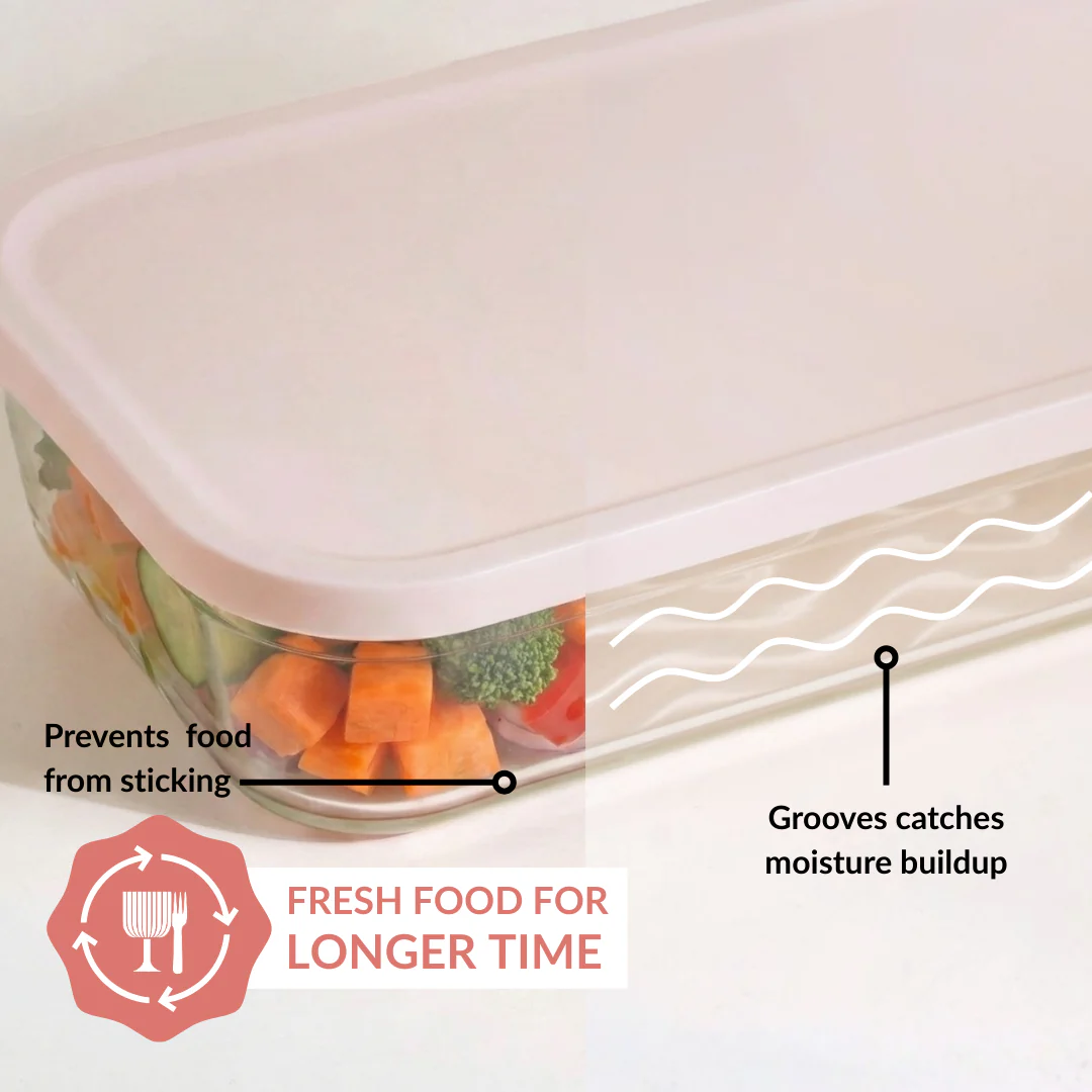 Groovo Lite Microwave Safe Glass Food Container Set Of 4 370ml 930ml 2500ml - Image 6