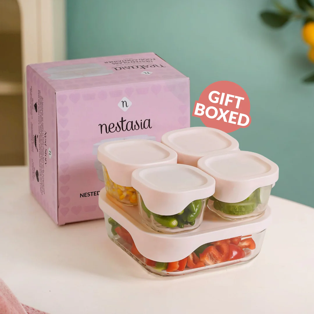 Groovo Lite Microwave Safe Glass Food Container Set Of 5 220ml 1320ml - Image 11