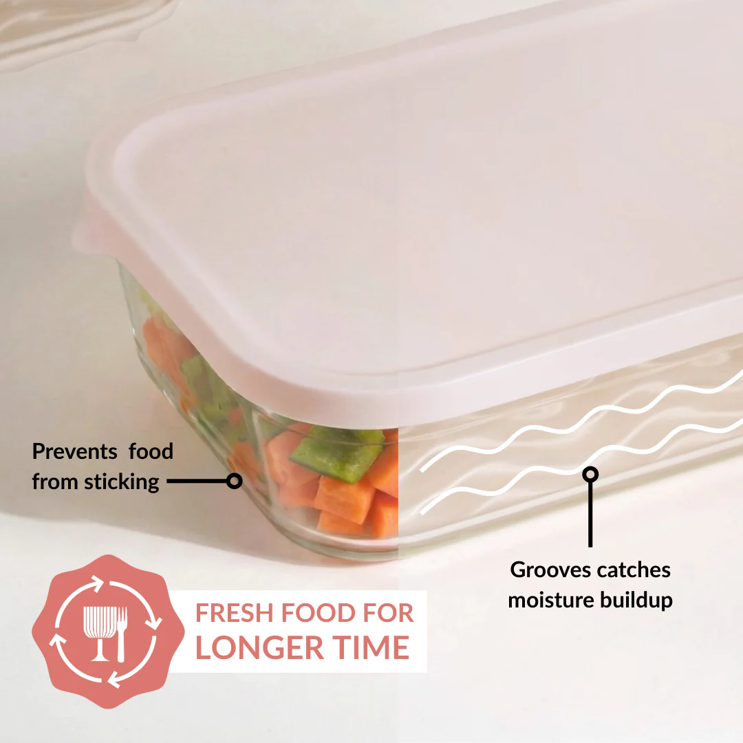 Groovo Lite Microwave Safe Glass Food Container Set Of 5 220ml 1320ml - Image 6