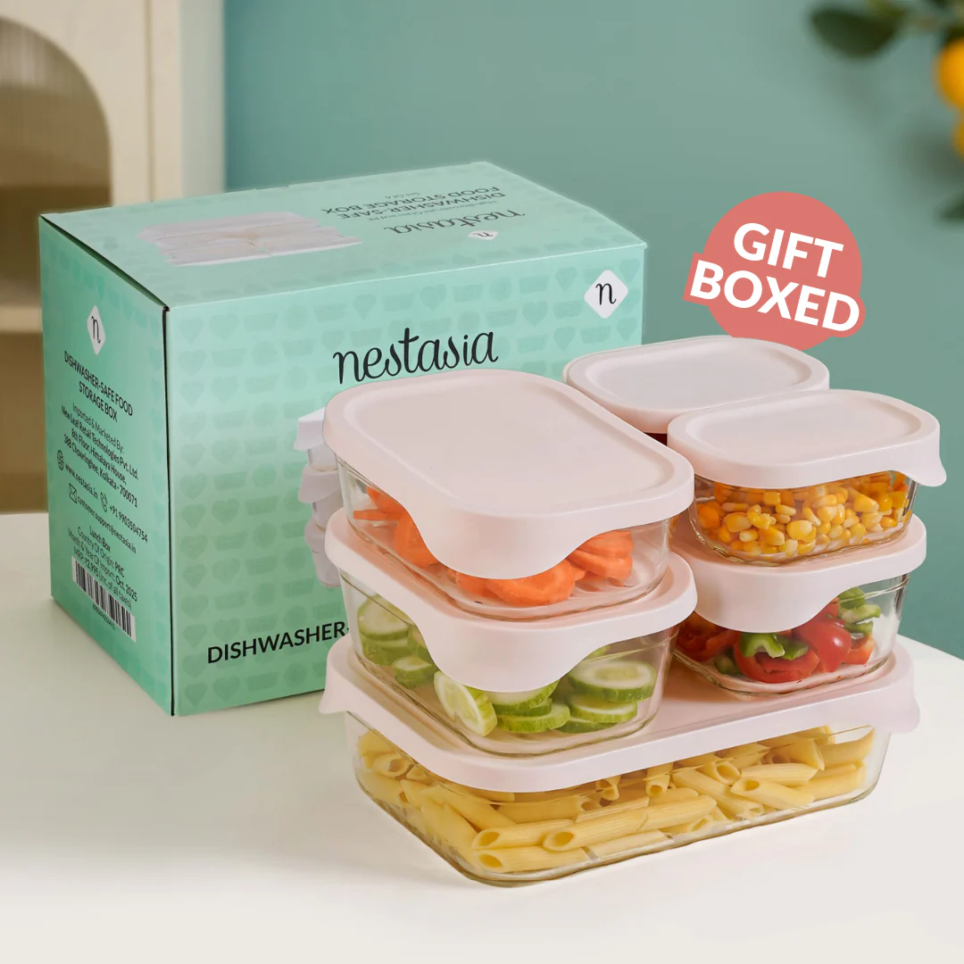 Groovo Lite Microwave Safe Glass Food Container Set Of 6 370ml 930ml 1120ml 2500ml - Image 11
