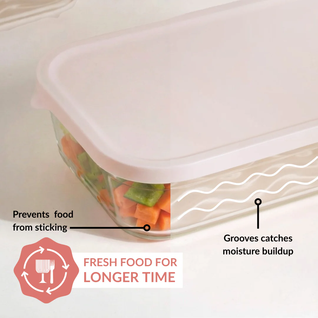 Groovo Lite Microwave Safe Glass Food Container Set Of 6 370ml 930ml 1120ml 2500ml - Image 6