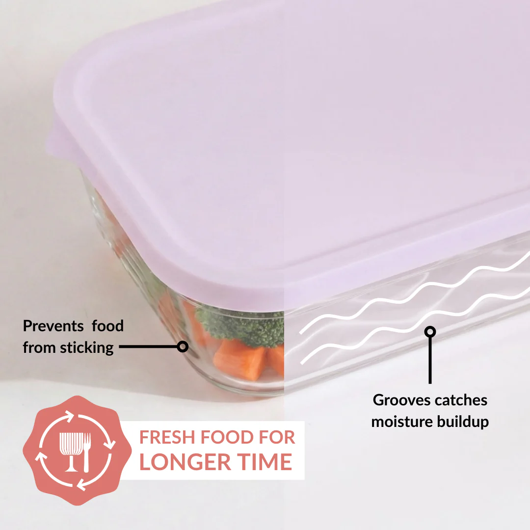 Groovo Lite Premium Borosilicate Food Container Set Of 4 220ml 1320ml 2500ml - Image 6