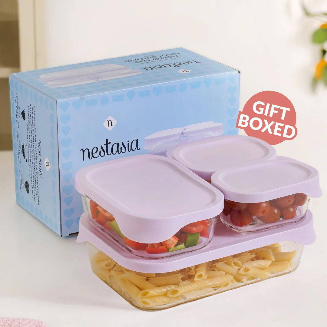 Groovo Lite Premium Borosilicate Food Container Set Of 4 370ml 930ml 2500ml - Image 11
