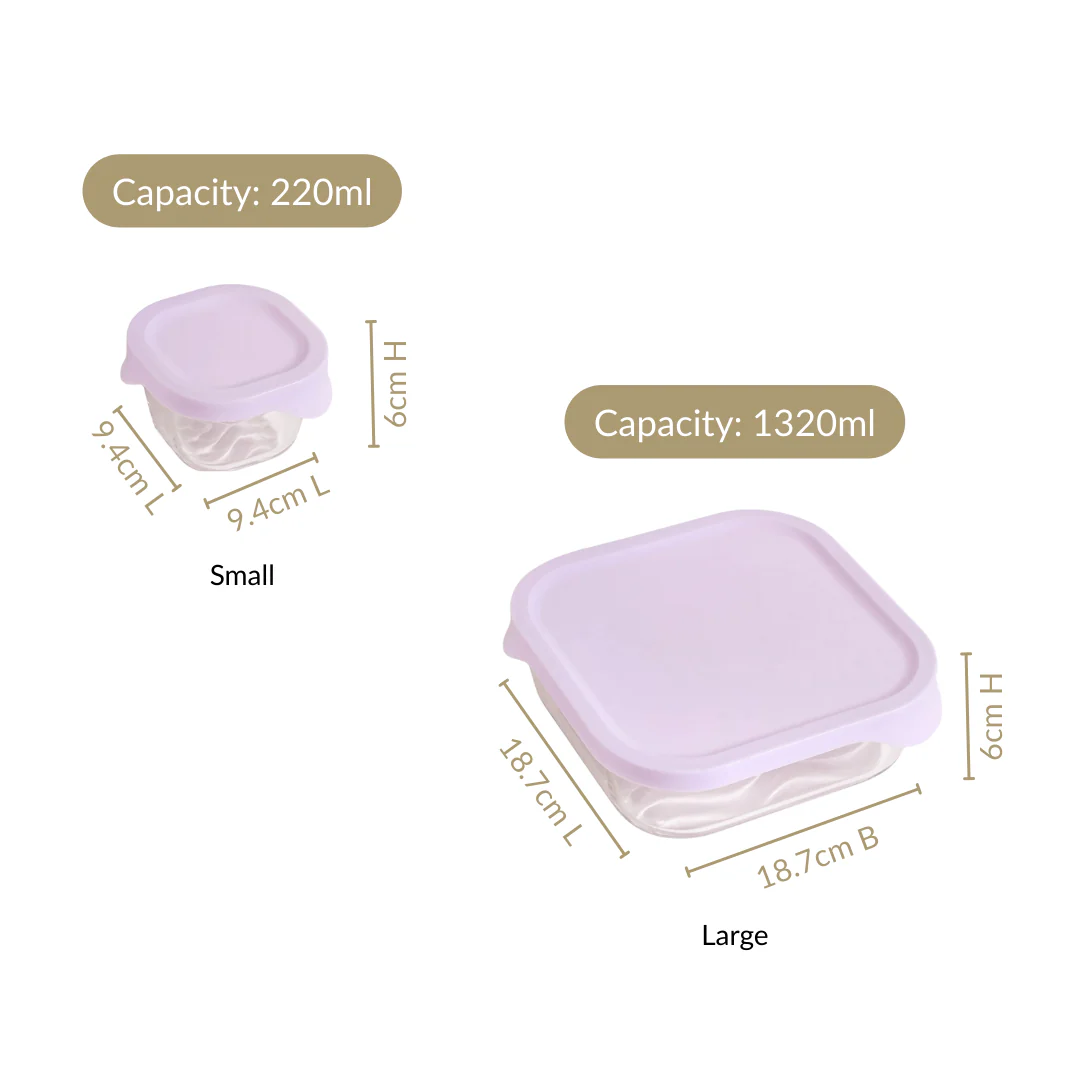 Groovo Lite Premium Borosilicate Food Container Set Of 5 220ml 1320ml - Image 4