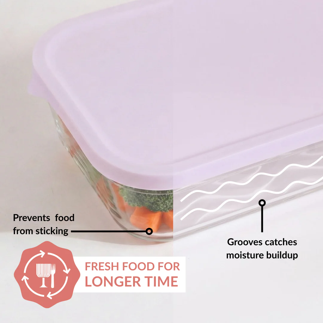 Groovo Lite Premium Borosilicate Food Container Set Of 6 370ml 930ml 1120ml 2500ml - Image 6