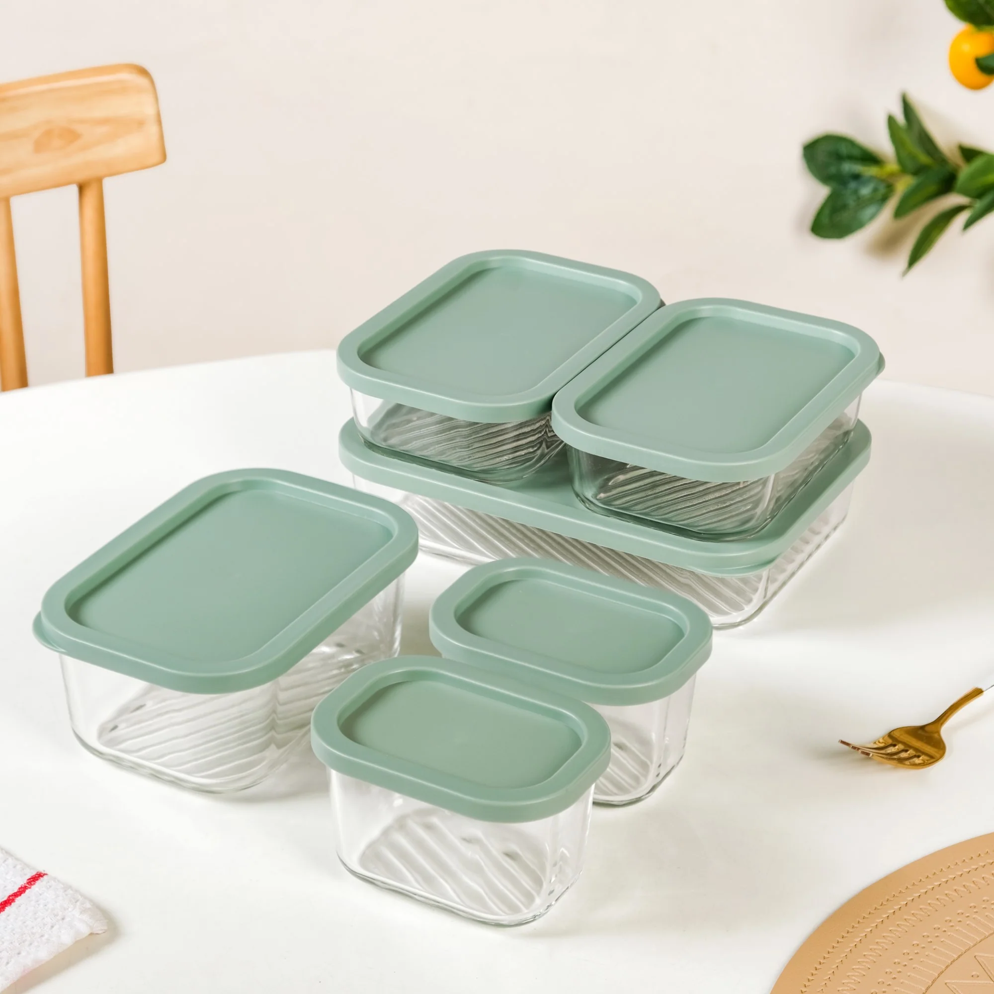 Groovo Multipurpose Glass Storage Containers Set Of 6 S 310ml M 520ml L 750ml XL 1200ml - Image 4