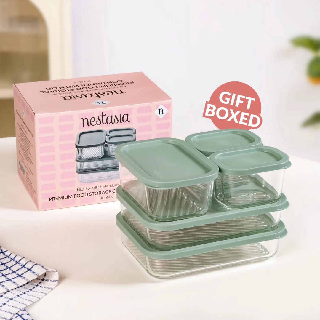 Groovo Storage Containers Set Of 5 310ml 750ml 1200ml Green - Image 11