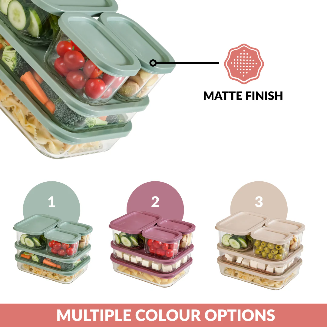 Groovo Storage Containers Set Of 5 310ml 750ml 1200ml Green - Image 9
