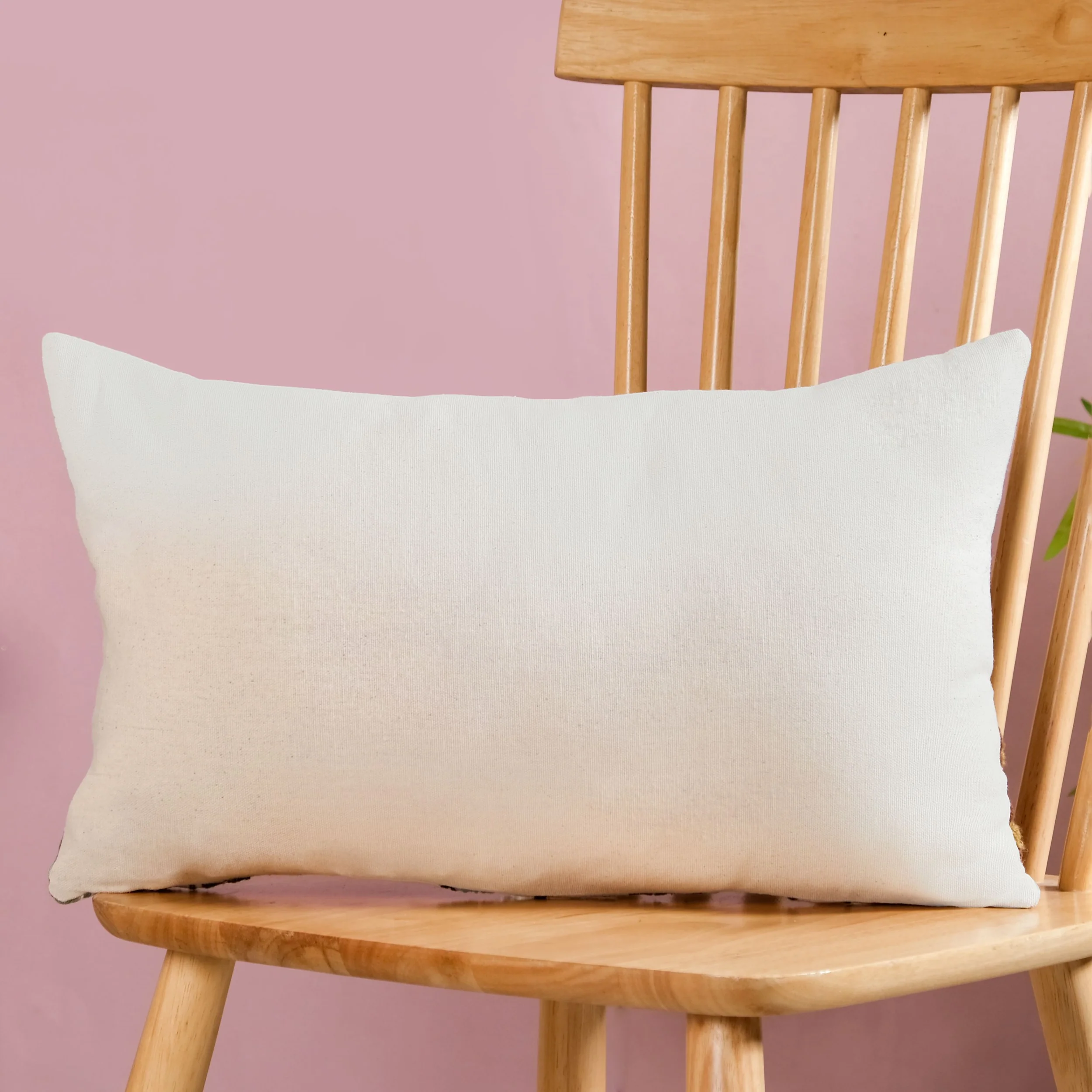 Hand Embroidered Botanica Cotton Cushion Cover 50x30cm - Image 7