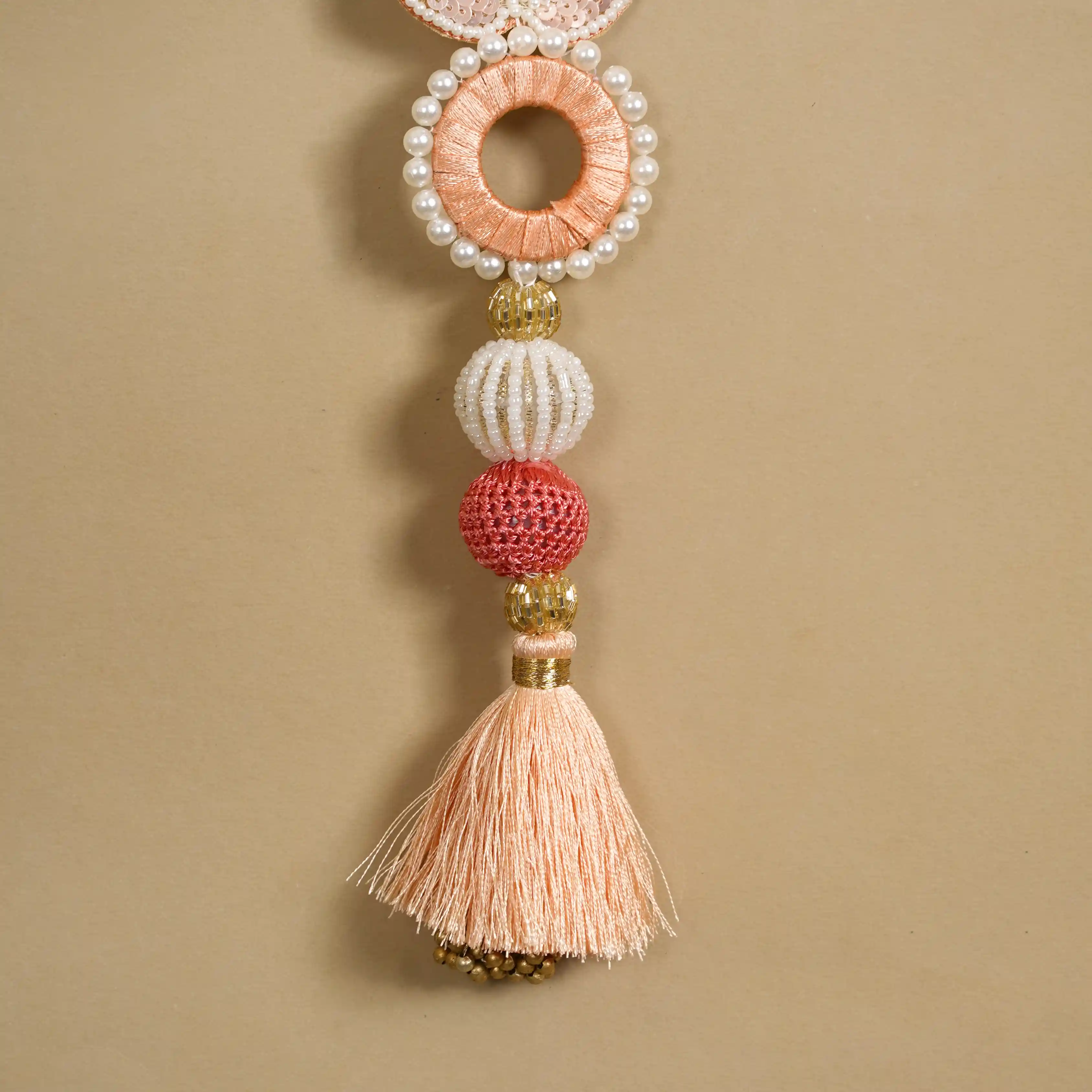 Handcrafted Butterfly Door Hanging Peach Set of 2 - Image 4