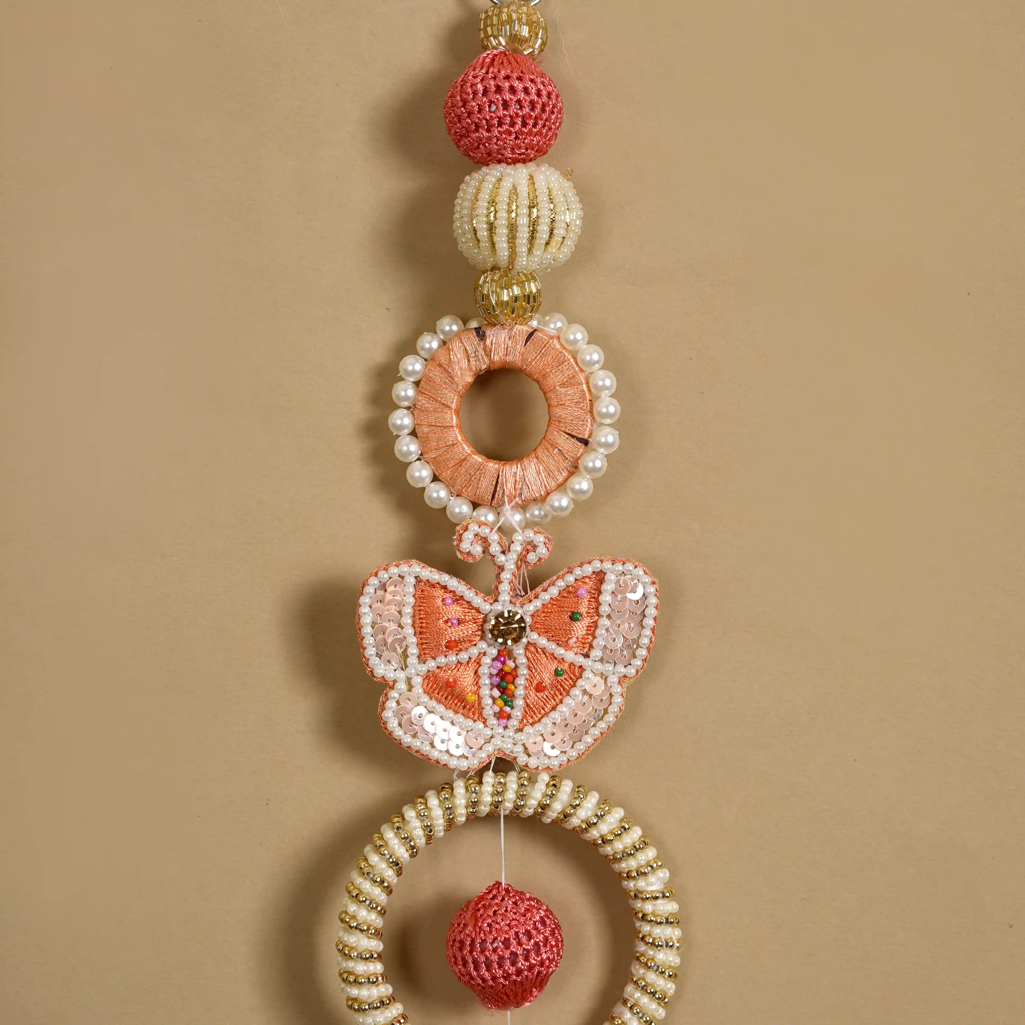 Handcrafted Butterfly Door Hanging Peach Set of 2 - Image 5