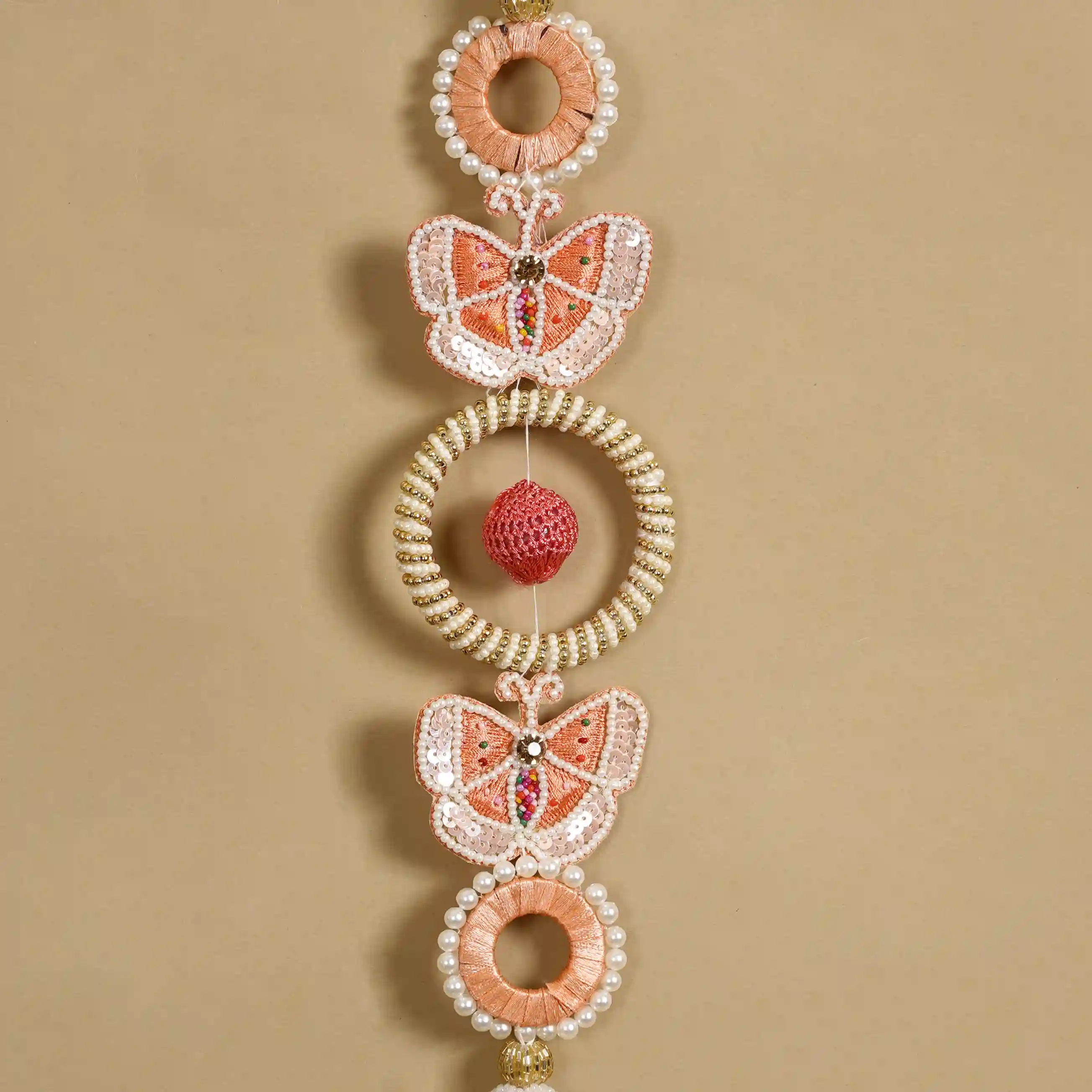 Handcrafted Butterfly Door Hanging Peach Set of 2 - Image 7