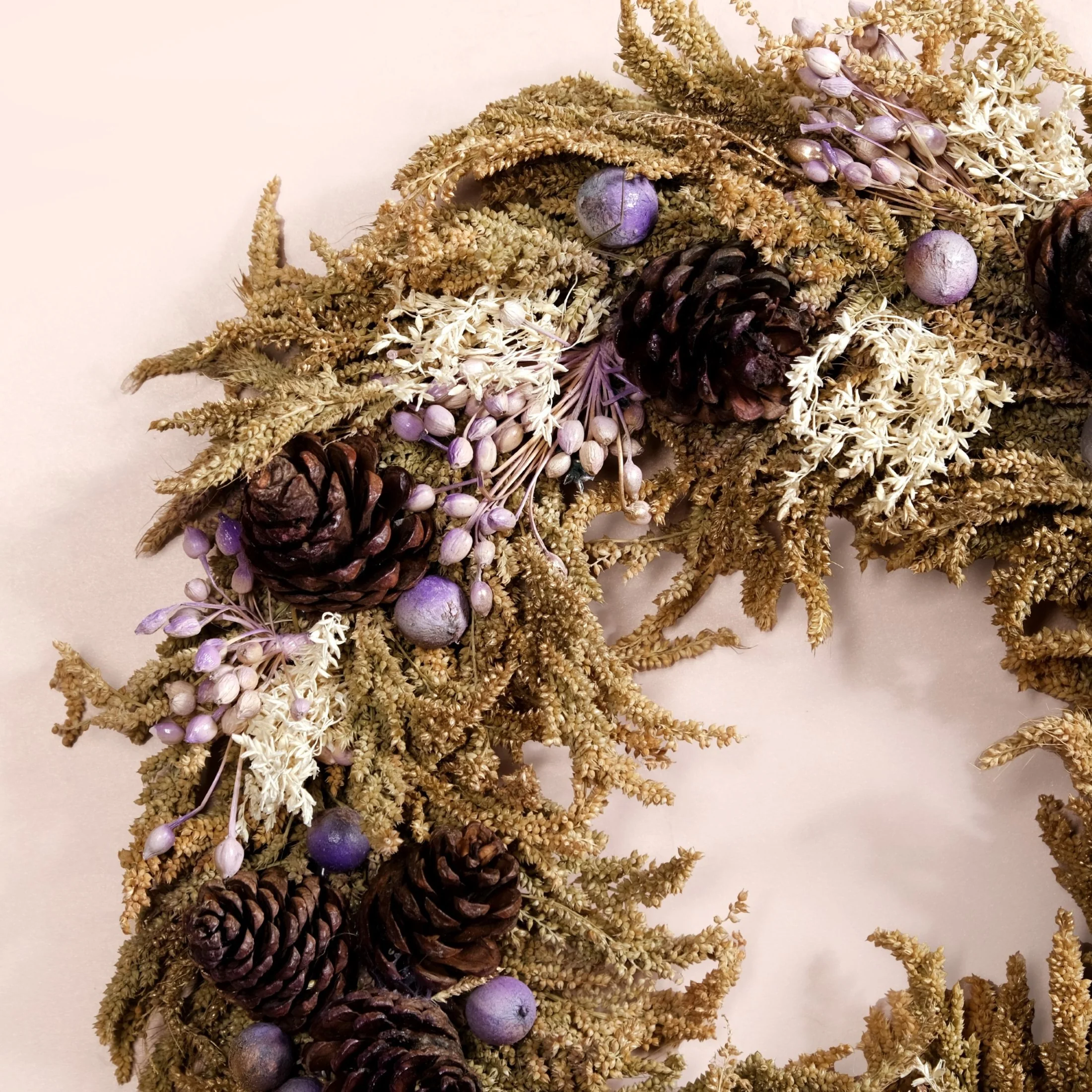 Handmade Dried Flowers Wreath Lavender - Image 3