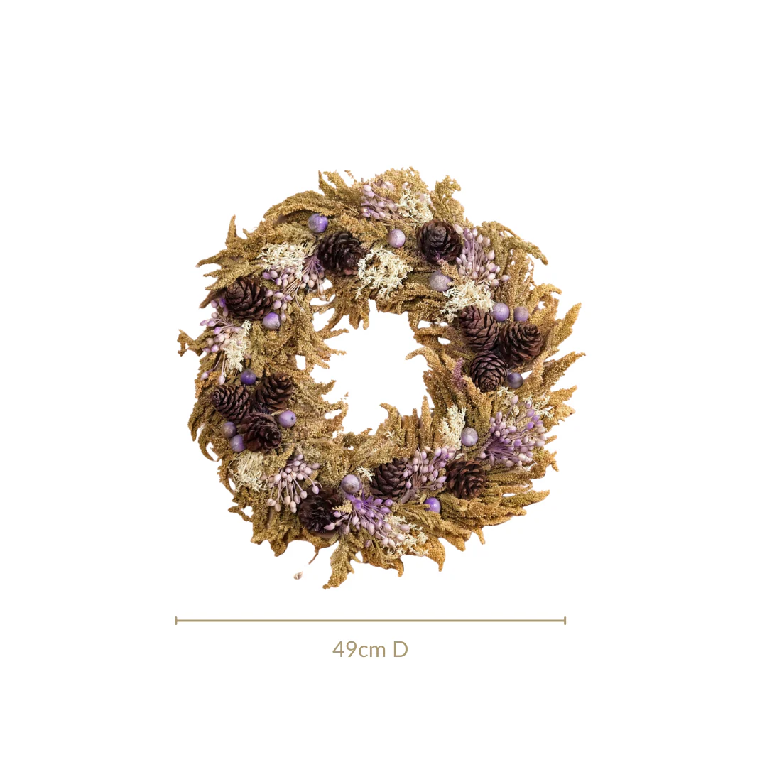 Handmade Dried Flowers Wreath Lavender - Image 4