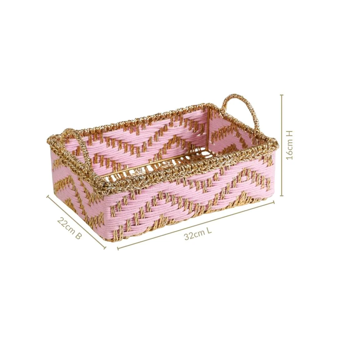 Handwoven Basket Pink - Image 5