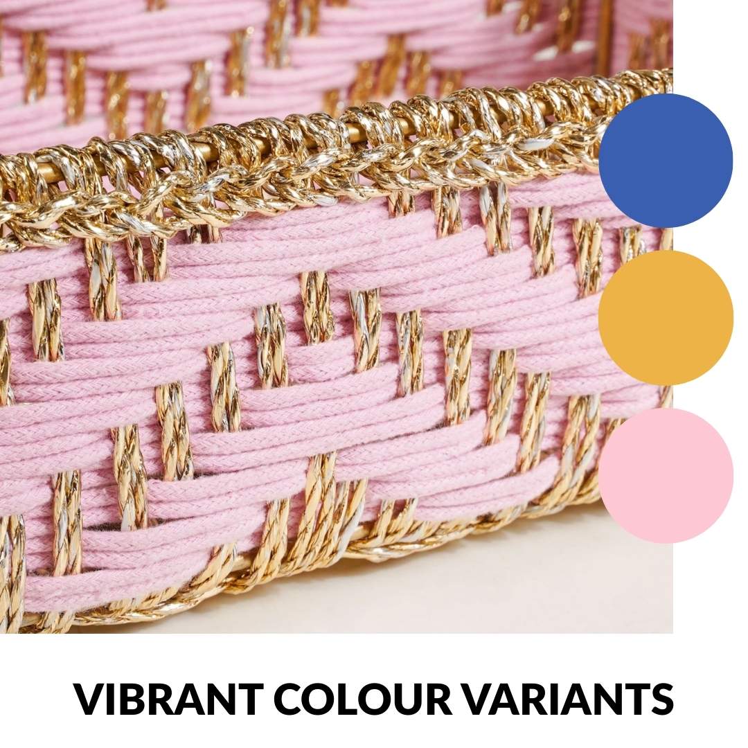 Handwoven Basket Pink - Image 8