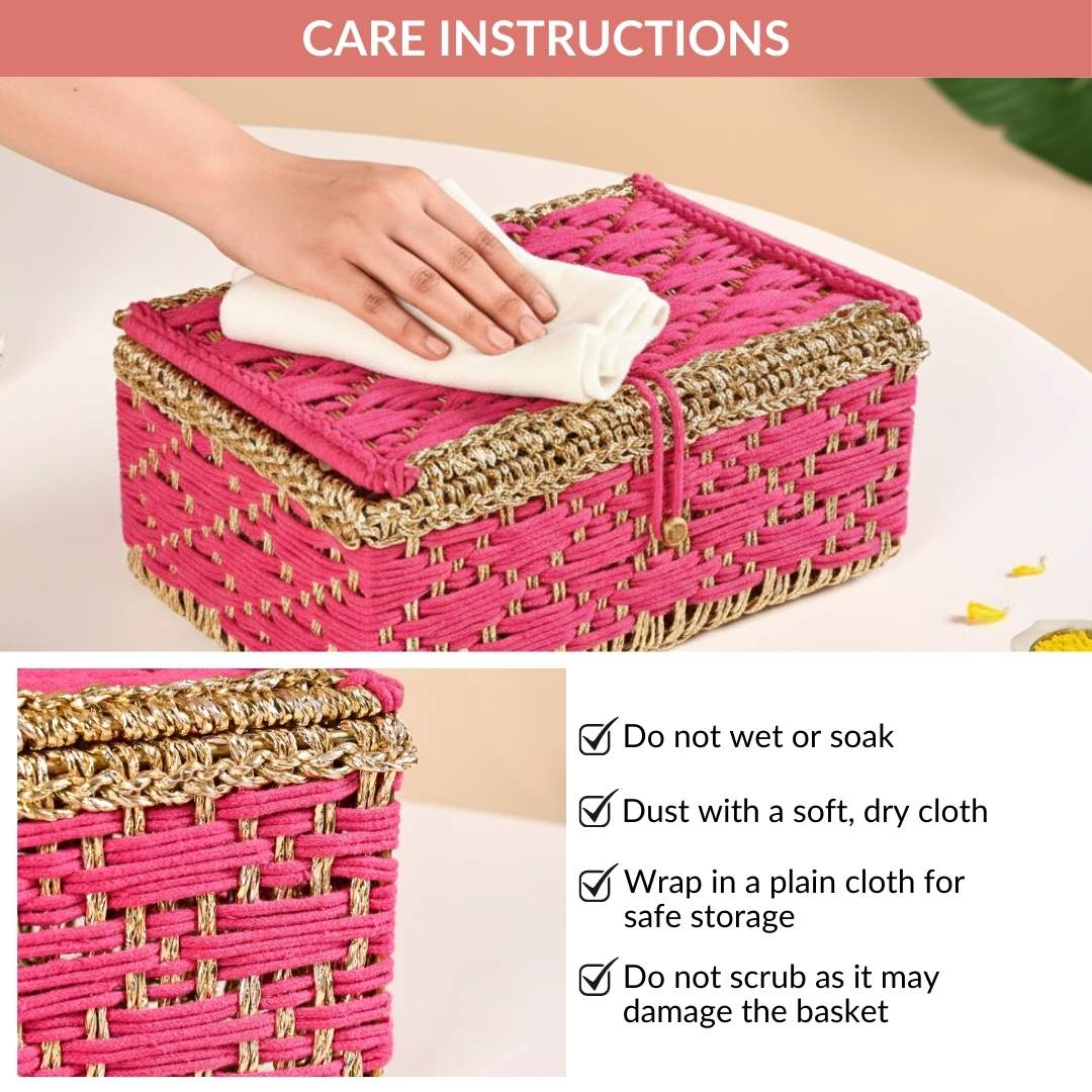 Handwoven Gift Basket Queen Pink - Image 11