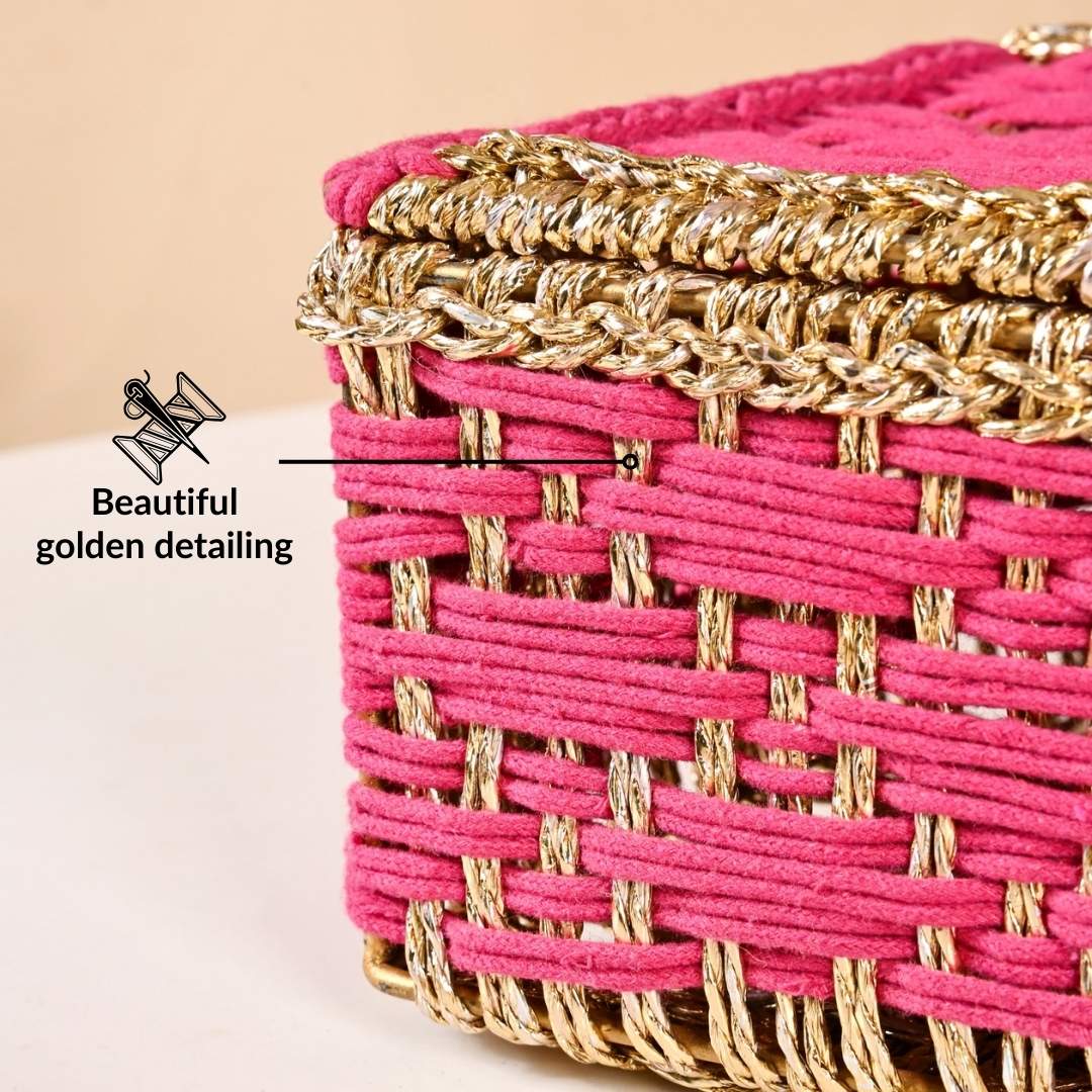 Handwoven Gift Basket Queen Pink - Image 7