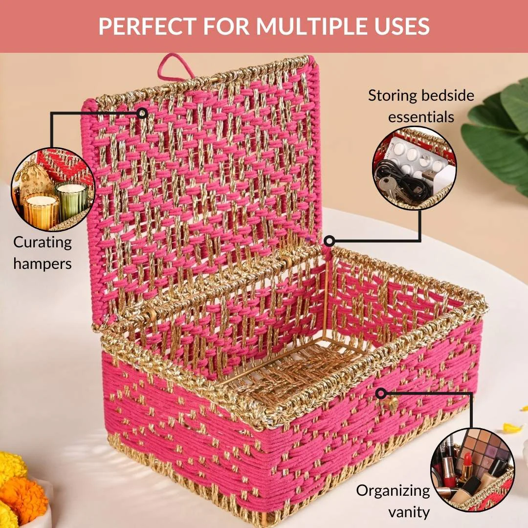 Handwoven Gift Basket Queen Pink - Image 9