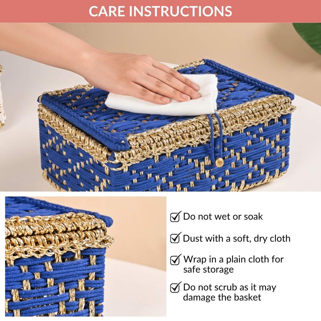 Handwoven Gift Basket Royal Blue - Image 11