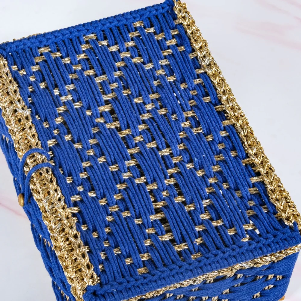 Handwoven Gift Basket Royal Blue - Image 2
