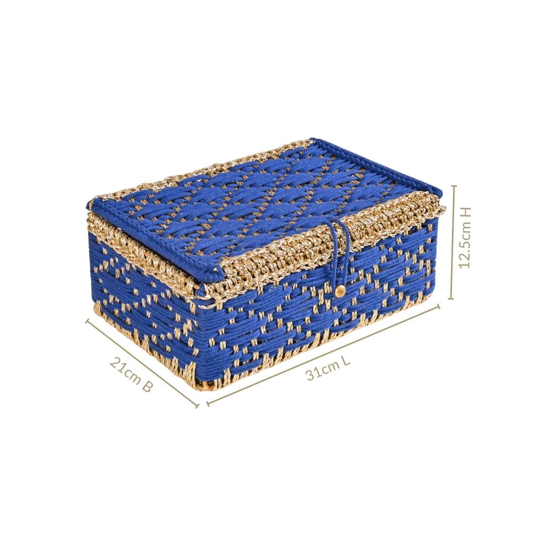 Handwoven Gift Basket Royal Blue - Image 5