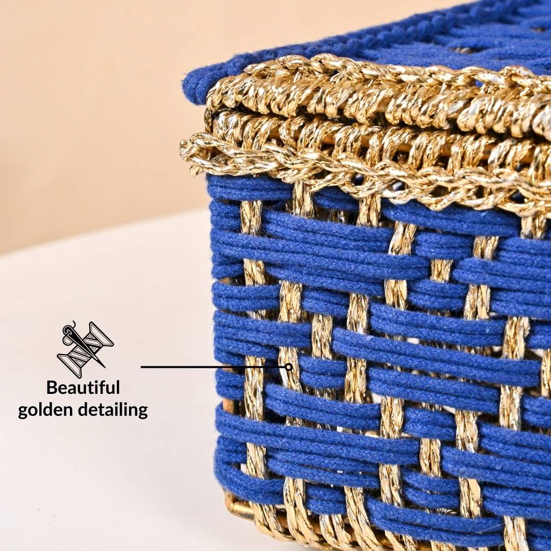 Handwoven Gift Basket Royal Blue - Image 7