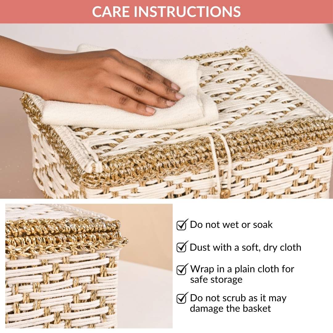 Handwoven Gift Basket White - Image 11
